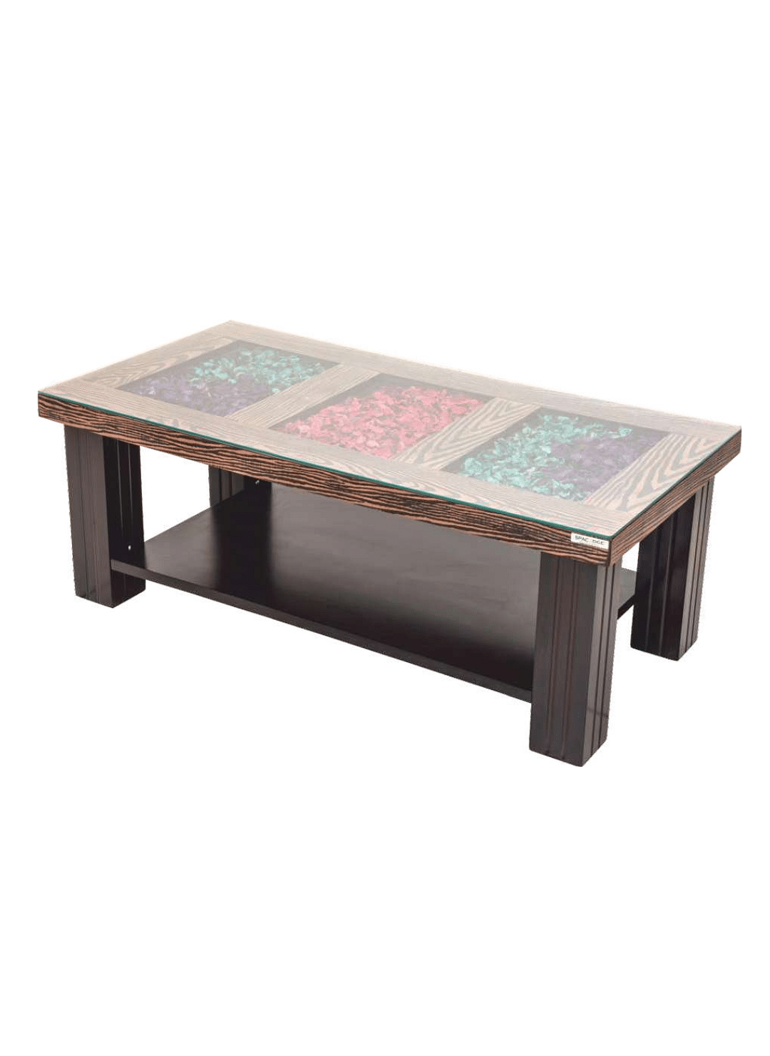 Teak-1 Glass  Center Table with Decorative 